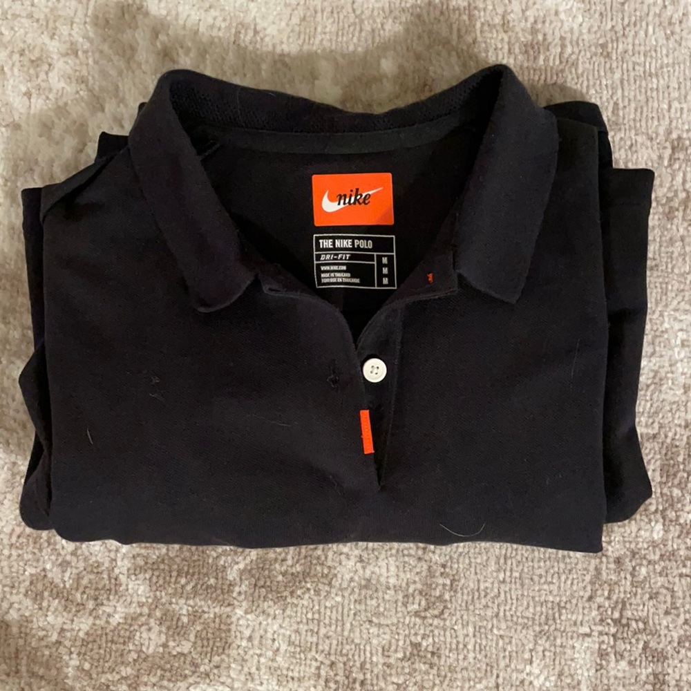 Black Nike Polo dress collared,l Dri-fit, size: M